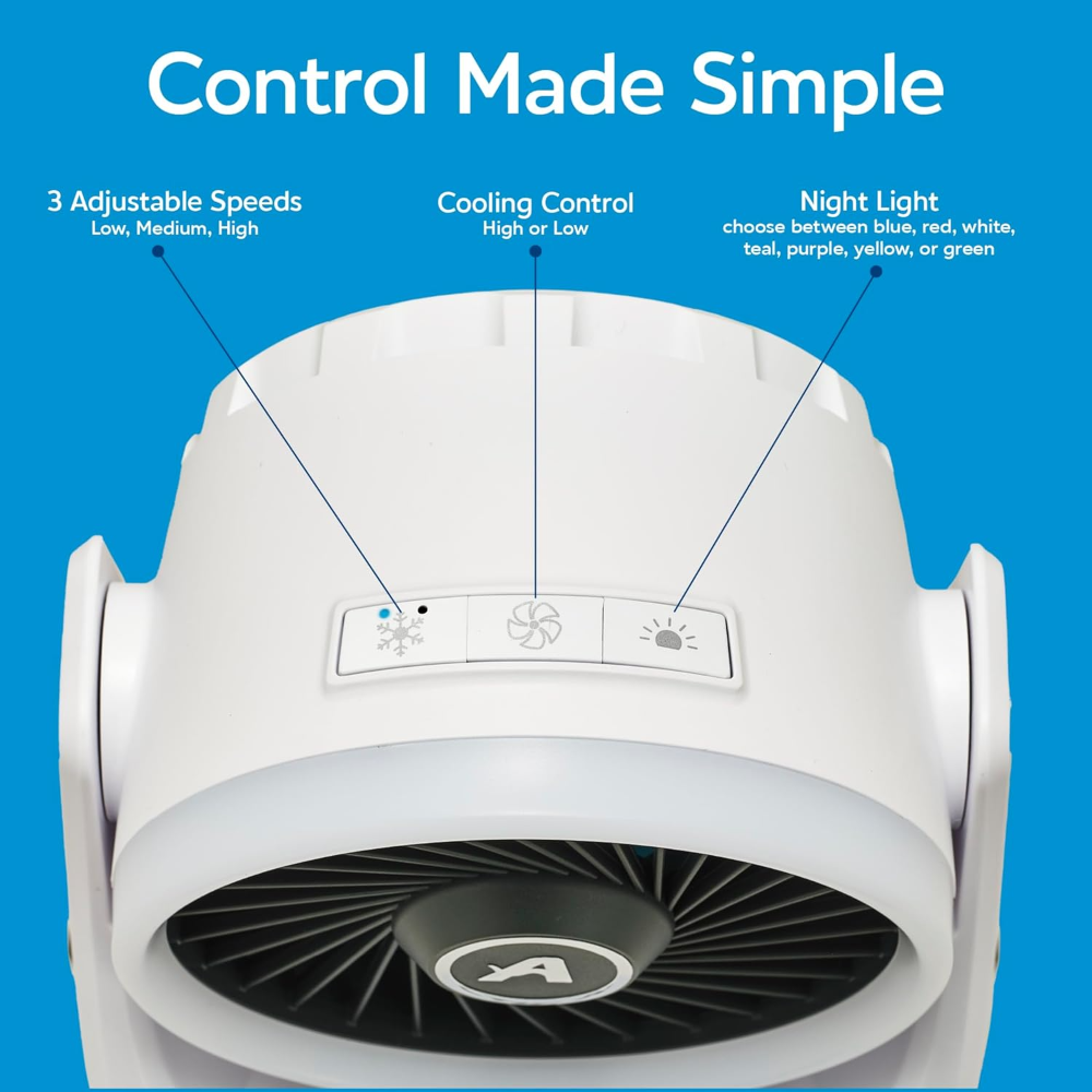 Enfriador de aire portátil Ice Jet X3, modos de niebla dual, hasta 8 horas de tiempo de enfriamiento, enfriador portátil de 3 velocidades con flujo de aire ajustable - Imagen 5