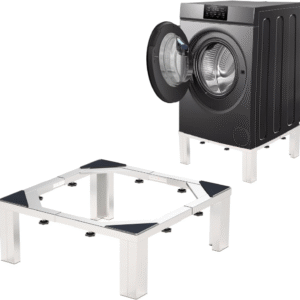 Pedestal de lavandería de acero inoxidable resistente de 1200 libras | Elevador universal para lavadora y secadora de carga frontal | Diseño antivibración, instalación sin herramientas