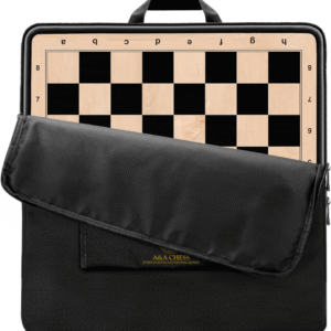 A&A Tablero de ajedrez profesional de madera de 21.25 pulgadas, madera de ébano e incrustaciones de arce, cuadrados de 2.25 pulgadas con notación