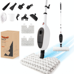 Trapeadores de vapor para limpieza de pisos, diseño único de doble cara, calentamiento rápido de 15 segundos, limpiador de vapor 10 en 1 para cocina, sala de estar, limpieza de azulejos de piso