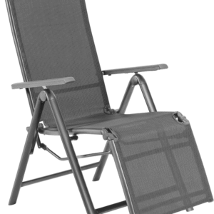 Sillón plegable para exteriores, silla reclinable de patio con 7 posiciones de respaldo y reposapiés ajustables, tumbona portátil con marco de aluminio para piscina, balcón, patio trasero,