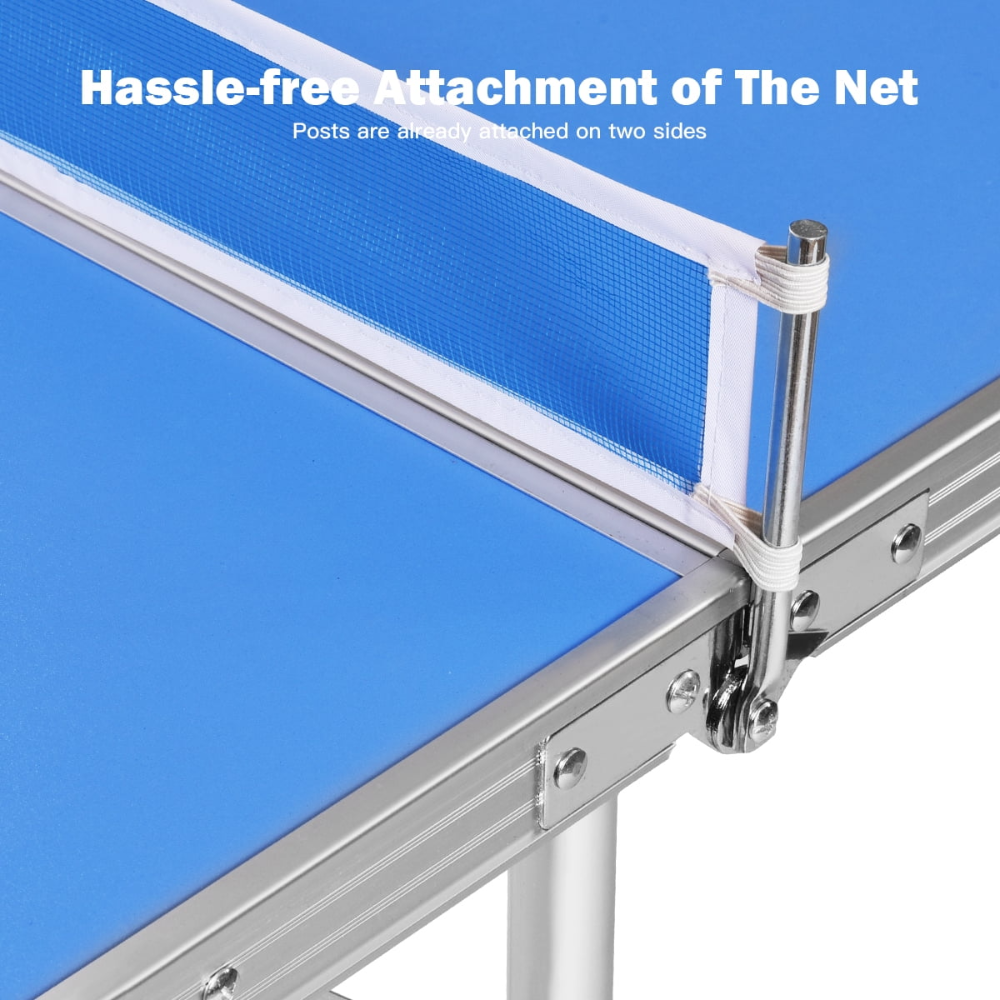 Mesa Plegable Portátil de 60 Pulgadas, Mesa Plegable de Ping y Ping con Accesorios, Juego Interior Azul, ligero y portátil, diseño compacto, Apto para todas las edades, Construcción duradera*VALORADO* - Imagen 3