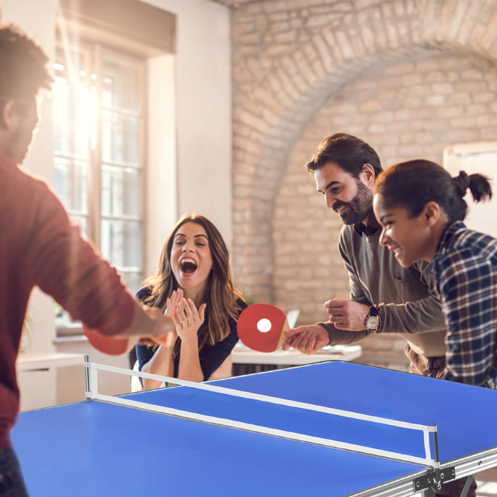 Mesa Plegable Portátil de 60 Pulgadas, Mesa Plegable de Ping y Ping con Accesorios, Juego Interior Azul, ligero y portátil, diseño compacto, Apto para todas las edades, Construcción duradera*VALORADO* - Imagen 5