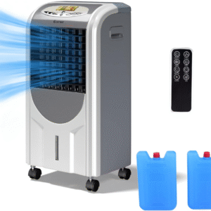 COSTWAY Ambientador evaporativo con ventilador y humidificador portátil silencioso ventilador eléctrico con mando a distancia