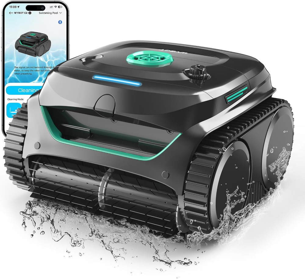 Limpiador robótico inalámbrico para piscinas, hasta 2152 pies cuadrados, 180 minutos, robot aspirador de piscina para piscinas enterradas con filtro ultrafino, motores triples
