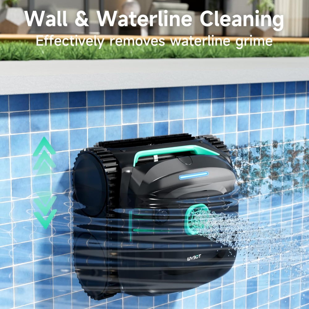 Limpiador robótico inalámbrico para piscinas, hasta 2152 pies cuadrados, 180 minutos, robot aspirador de piscina para piscinas enterradas con filtro ultrafino, motores triples - Imagen 5