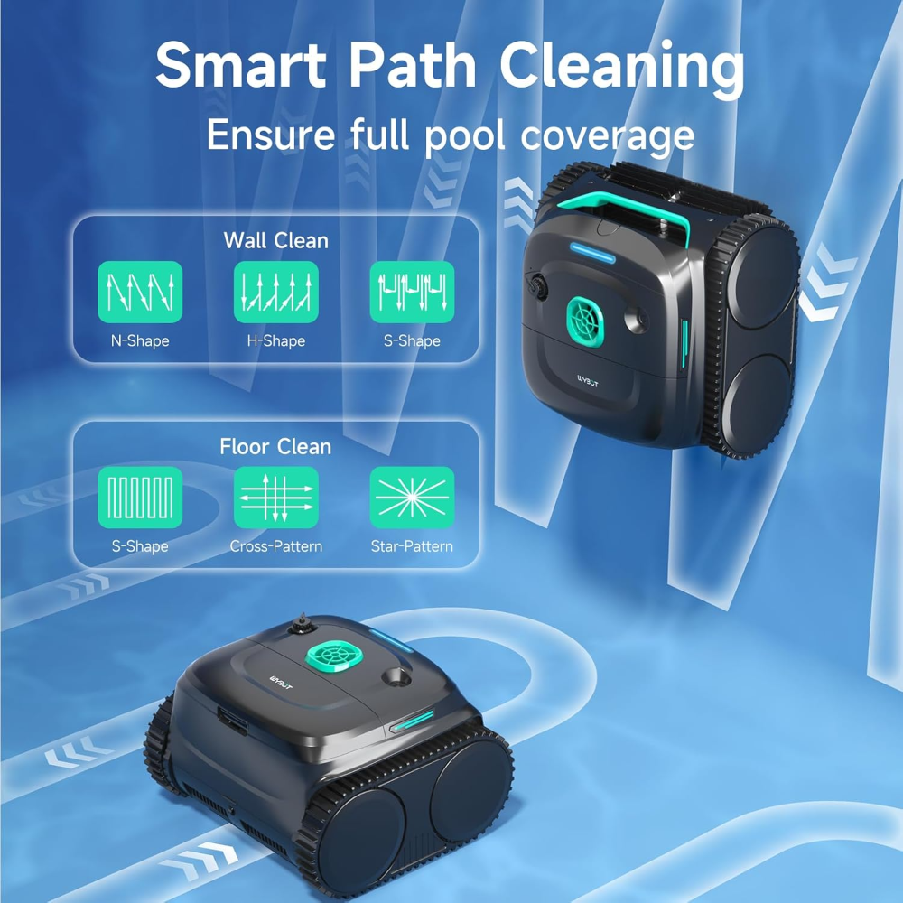 Limpiador robótico inalámbrico para piscinas, hasta 2152 pies cuadrados, 180 minutos, robot aspirador de piscina para piscinas enterradas con filtro ultrafino, motores triples - Imagen 6