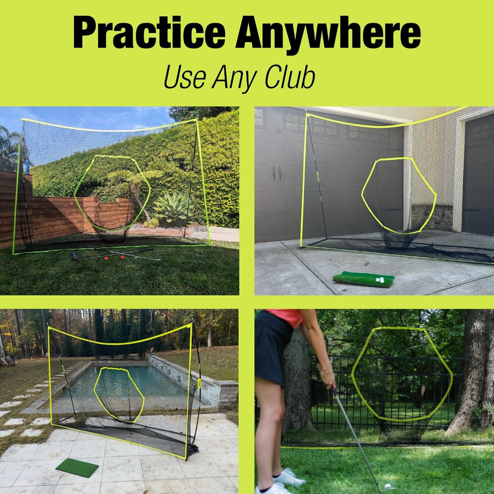 Red de práctica Elite Athletics 10x7 ft, resistente y fácil de armar. Ideal para entrenar golf, béisbol y sóftbol en casa o patio. Absorbe impactos y mejora precisión de forma segura. - Imagen 3