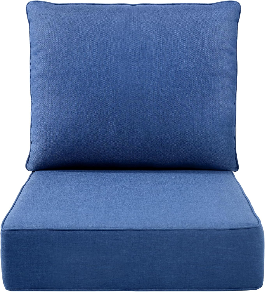 Almohadones de lujo para muebles de patio, juego de cojines de asiento gruesos de 22x22x3, cojines de repuesto para sofá y silla de mimbr. azul