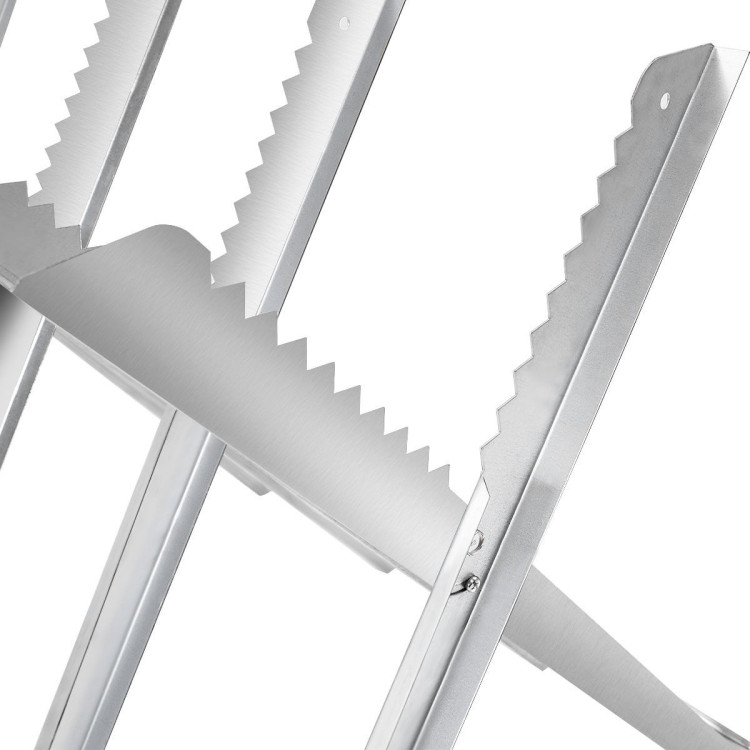 Caballete de acero, unidad compacta rápidamente, diseño ligero y plegable de alta resistencia de 220 libras dientes de sierra ordenados en el acero permitirán que la madera permanezca seguro - Imagen 2