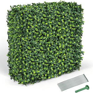 Pared de plantas artificiales Costway, de pie, de boj artificial como separador de ambientes y decoración, con hojas de polietileno realistas, 92 x 38 x 86 cm,ideal para uso en interiores y exteriores