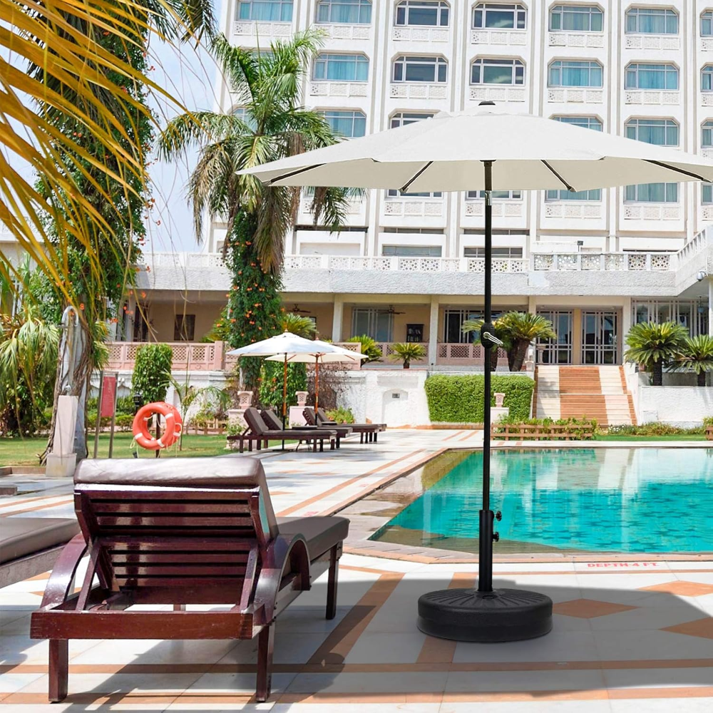 Base resistente para sombrilla de patio de 20" con soporte de acero, rellenable con agua, para exteriores, césped, jardín, redonda - Imagen 6