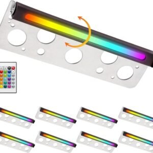OVAC -Luces de pared de contención, 12 pulgadas RGB, Led Hardscape Pavimentadora 1.5W 360 Giratorio 12V CC, de paso, bajo voltaje, aire libre, impermeable, Iluminación VALORADO