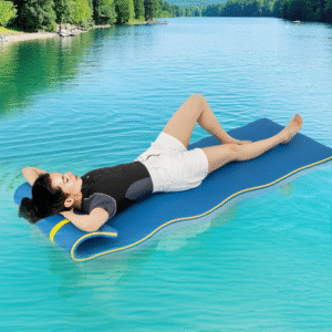 Goplus Alfombrilla de agua flotante, almohadilla de lirio con diseño de almohada rodante, espuma XPE de 3 capas resistente a desgarros