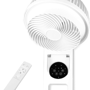 Ventilador de montaje en pared de 7 pulgadas, 3 velocidades y 3 modos, temporizador de 15 horas, ventilador de circulación oscilante de 60°, con control remoto