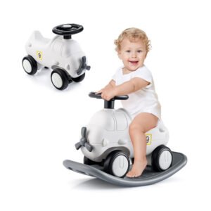 Caballito Mecedor 3 en 1 con Tabla de Balance modelo infantil desmontable; funciona como mecedora, carrito deslizante y balancín, seguro y resistente