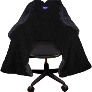 Manta para silla de oficina SnuggleBack ? de felpa y sherpa. Se ajusta al asiento, brinda calor y comodidad sin usar las manos. Ideal para invierno o verano.