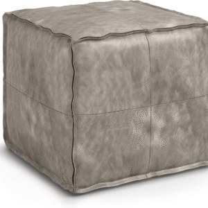 Puf cuadrado de suelo gris envejecido