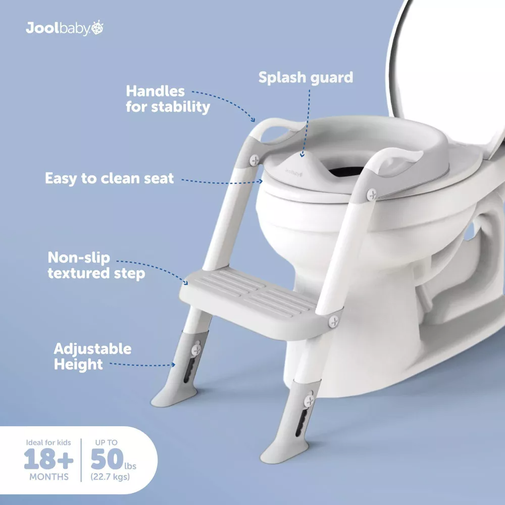 Escalera para orinal Jool Baby On My Own - Gris: Plástico, capacidad máxima de 18 kg (40 lbs) - Imagen 2