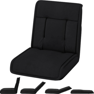 Silla de suelo, sofá perezoso con respaldo ajustable de 14 posiciones y reposacabezas ajustable de 5 posiciones, cama acolchada, sillón reclinable para sala de estar, meditación, estudio.