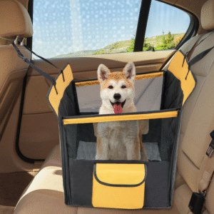 Funda para asiento de coche para perros pequeños y medianos con ventana de malla