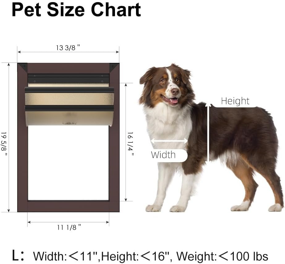 RESCUMASCER Puertas de café para perros grandes con doble solapa magnética, marco de aluminio duradero para perros medianos, grandes y extragrandes - Imagen 2