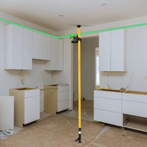 Firecore - Poste láser telescópico mejorado de 12 pies con trípode y abrazadera de montaje multifuncional, soporte ajustable con soporte láser de 1/4 "-20 para nivel láser giratorio y de línea