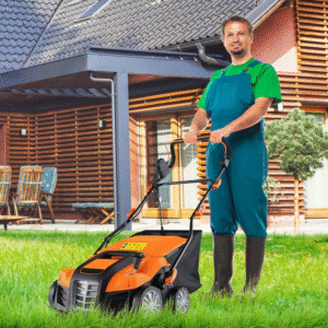 IronMax Dethatcher & Scarifier 16? 15A 2-en-1: escarificador y desbrozador eléctrico para césped. Ancho 40 cm, motor potente, ideal para eliminar paja y mejorar la aireación, jardín sano y uniforme.