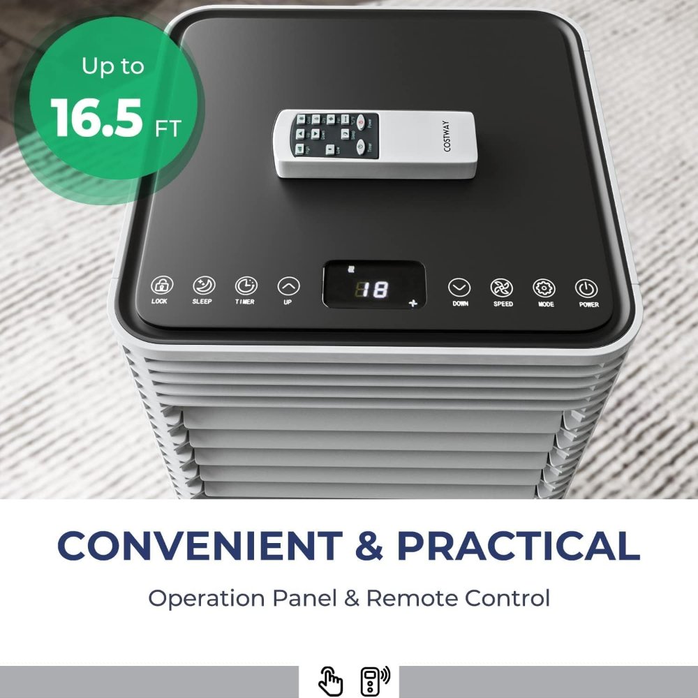 COSTWAY Aire Acondicionado Portátil 8000 BTU 3 en 1, enfría hasta 21 m², temporizador y kit de ventana. Compacto y eficiente. - Imagen 5
