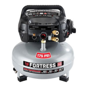Compresor de aire portátil 6 gal (22,7 L), 175 PSI, ligero y compacto, 3 SCFM a 90 PSI, sin aceite, con inicio progresivo, regulador de alto flujo y doble acople rápido.