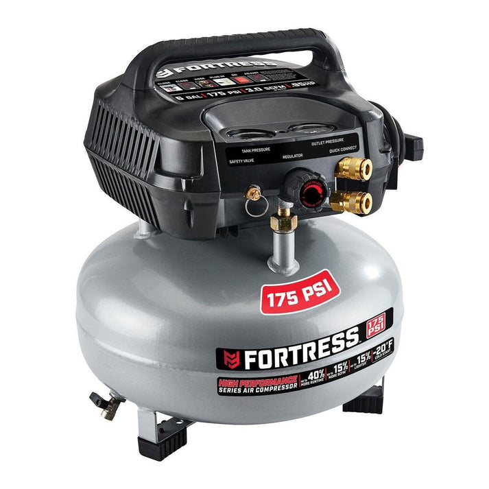Compresor de aire portátil 6 gal (22,7 L), 175 PSI, ligero y compacto, 3 SCFM a 90 PSI, sin aceite, con inicio progresivo, regulador de alto flujo y doble acople rápido. - Imagen 2