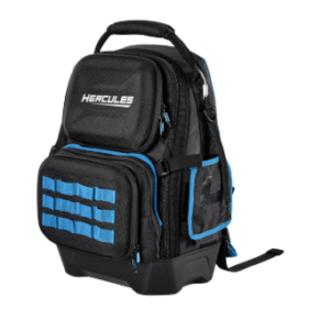 Mochila organizadora Hercules, resistente y espaciosa, ideal para transportar y almacenar herramientas con compartimentos múltiples, fácil acceso y comodidad para profesionales y bricolaje.