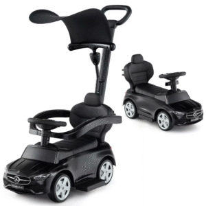 Coche 3?en?1 para niños: se transforma de coche con empuje a andador y deslizador, con toldo ajustable, sonidos de bocina y almacenamiento bajo el asiento, ideal para 18???36?meses.