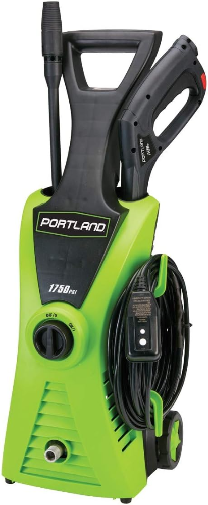Portland lavadora a presión eléctrica 1750 PSI, 1.3 GPM, manguera de 20 pies y ruedas. Ideal para limpiar patios, autos y exteriores. - Imagen 2