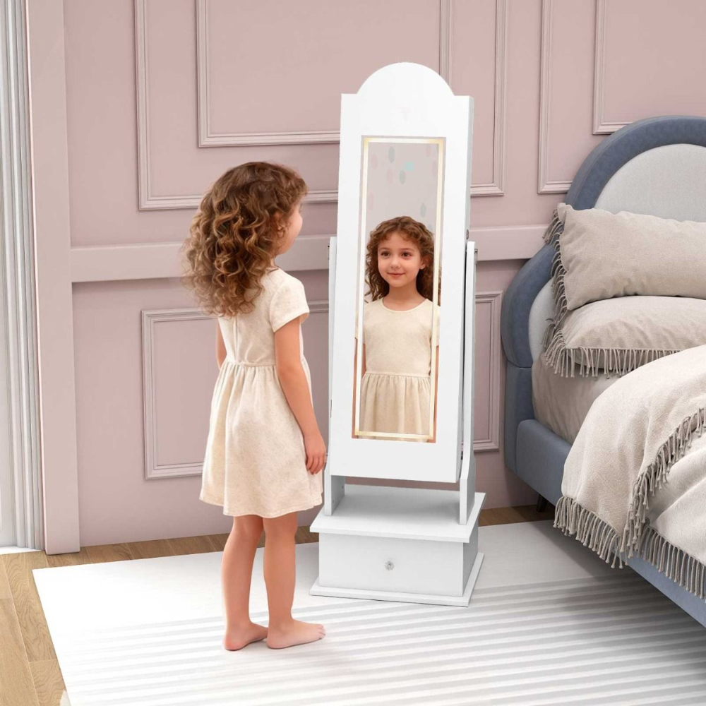 Armario joyero infantil Costway con diseño estilo princesa, ideal para dormitorio, cuarto de juegos o zona de tocador. - Imagen 2