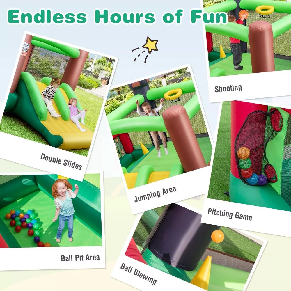 Laicejoy Castillo Inflable Granja para niños, con doble tobogán y soplador 750W, seguro y divertido para interiores y exteriores. - Imagen 3