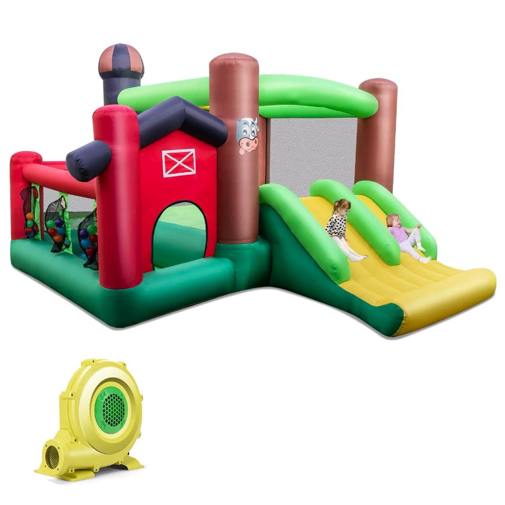 Laicejoy Castillo Inflable Granja para niños, con doble tobogán y soplador 750W, seguro y divertido para interiores y exteriores. - Imagen 5