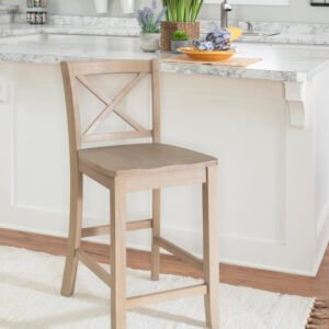 Taburete con una altura de asiento de 24 pulgadas diseño resistente y duradero, alturas de encimera, isla de cocina o pub de 35 a 39 pulgadas de alto. Límite de peso de 275 libras, acabado rústico.