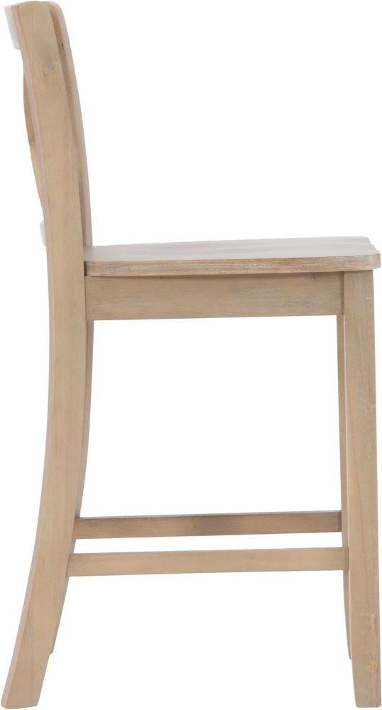Taburete con una altura de asiento de 24 pulgadas diseño resistente y duradero, alturas de encimera, isla de cocina o pub de 35 a 39 pulgadas de alto. Límite de peso de 275 libras, acabado rústico. - Imagen 2