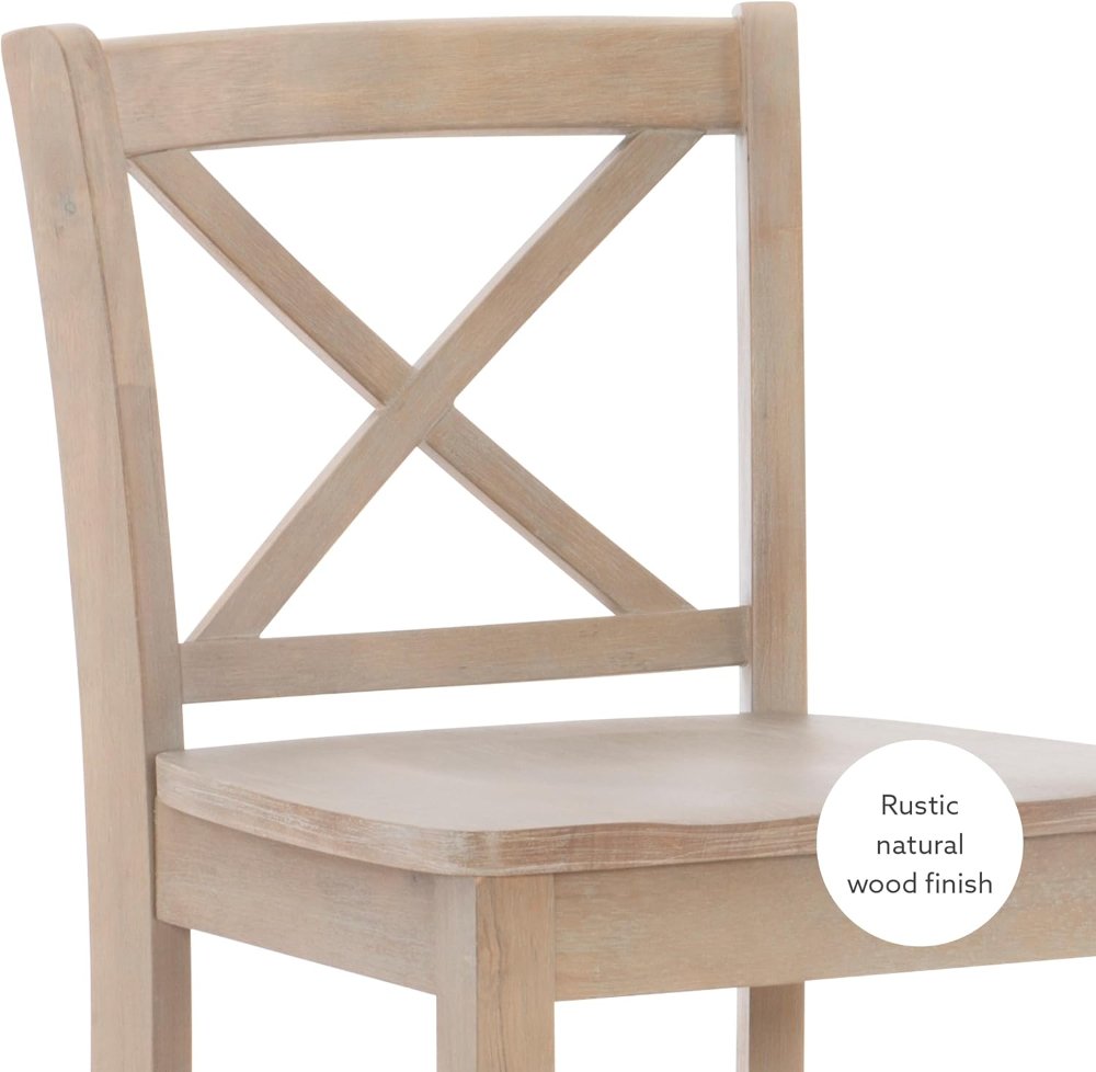 Taburete con una altura de asiento de 24 pulgadas diseño resistente y duradero, alturas de encimera, isla de cocina o pub de 35 a 39 pulgadas de alto. Límite de peso de 275 libras, acabado rústico. - Imagen 3