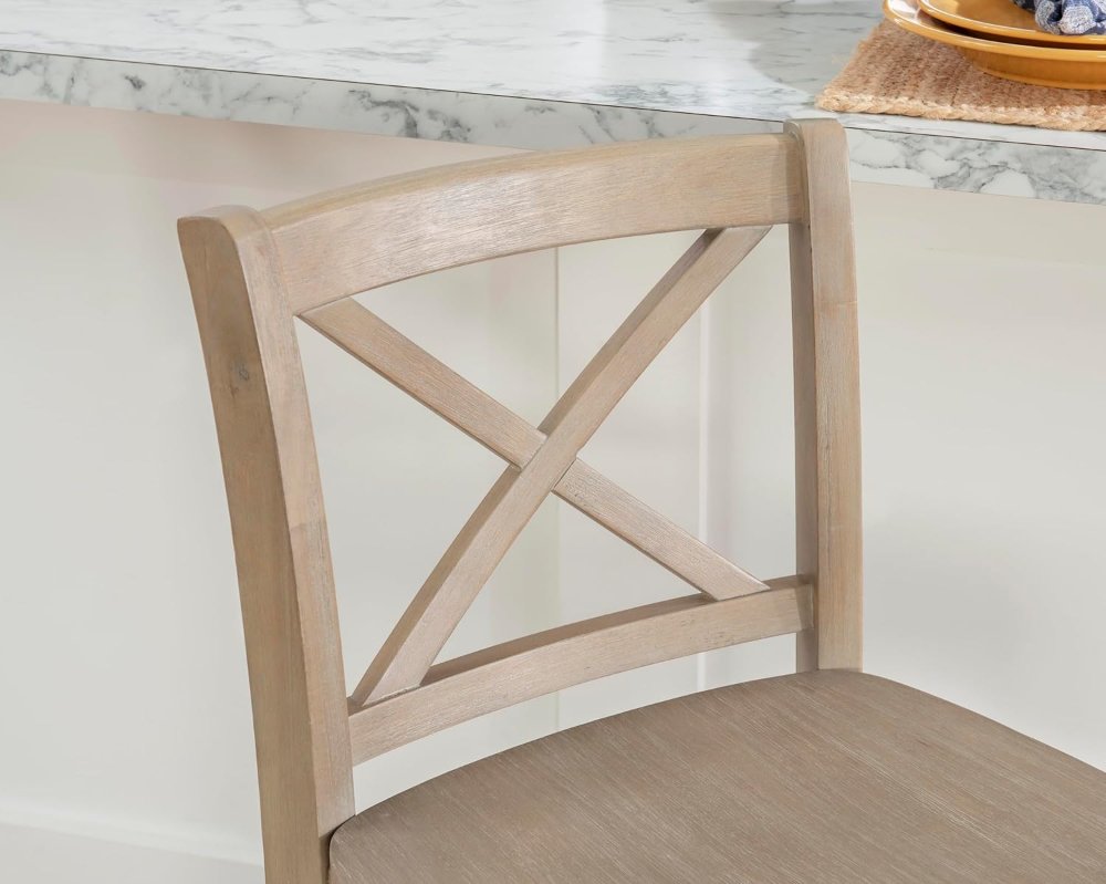 Taburete con una altura de asiento de 24 pulgadas diseño resistente y duradero, alturas de encimera, isla de cocina o pub de 35 a 39 pulgadas de alto. Límite de peso de 275 libras, acabado rústico. - Imagen 4