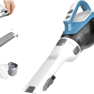 Aspiradora de mano inalámbrica Black+Decker CHV1410L azul/blanco, Elimina el pelo, la suciedad y los residuos de alfombras, interiores de automóviles, muebles y zonas de mucho tránsito.