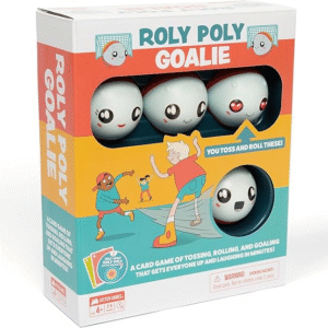 Exploding Kittens Roly Poly Goalie (2-6 jugadores) - Edades 4+ - 10 minutos de juego - Juego de cartas para niños - Juego de cartas familiar activo para la noche de juegos