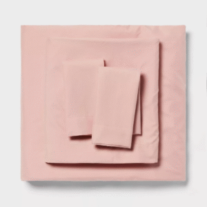Juego de sábanas de microfibra tamaño King color rosa metalizado - Room Essentials?: Poliéster, 170 hilos, certificado
