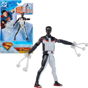 DC Comics, Superman, Mr. Terrific, Figura de acción de Epic Strike, 6 pulgadas de alto, estilo auténtico de película, incluye 2 accesorios, juguetes para niños y niñas a partir de 4 años