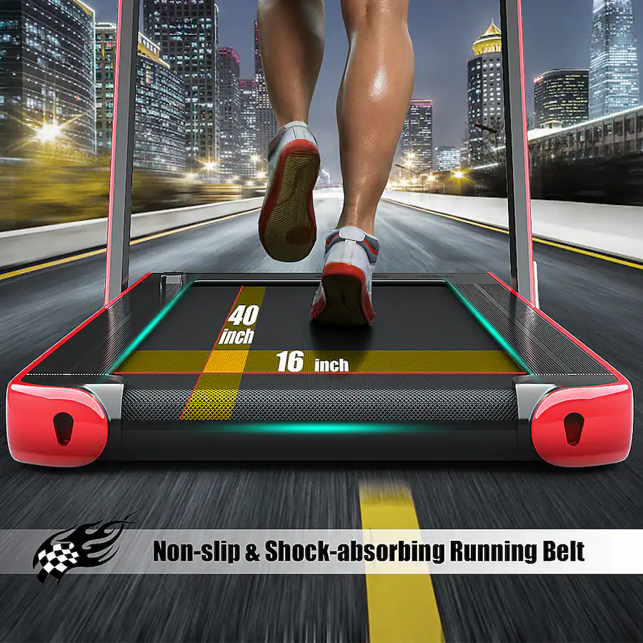 Cinta de correr Costway 2 en 1 con motor de 2.25HP y velocidad de 7.5 mph (12 km/h). Soporta 265 lb (120.2 kg). Tapiz de 5 capas de 39.3 in (99.8 cm) que absorbe impactos protegiendo las articulacione - Imagen 4