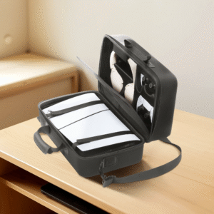 VEVOR Estuche de transporte PS5, bolsa de viaje para Playstation 5 Slim EVA a prueba de golpes, forro interior suave y divisores acolchados para mayor protección, diseño espacioso asa de transporte