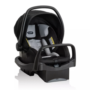 Evenflo LiteMax. Portabebé con arnés de 5 puntos. Capacidad: 3-30 lb (1.4-13.6 kg) y altura de 32 in (81.2 cm). Barra antirrebote que absorbe impactos garantizando viajes seguros.