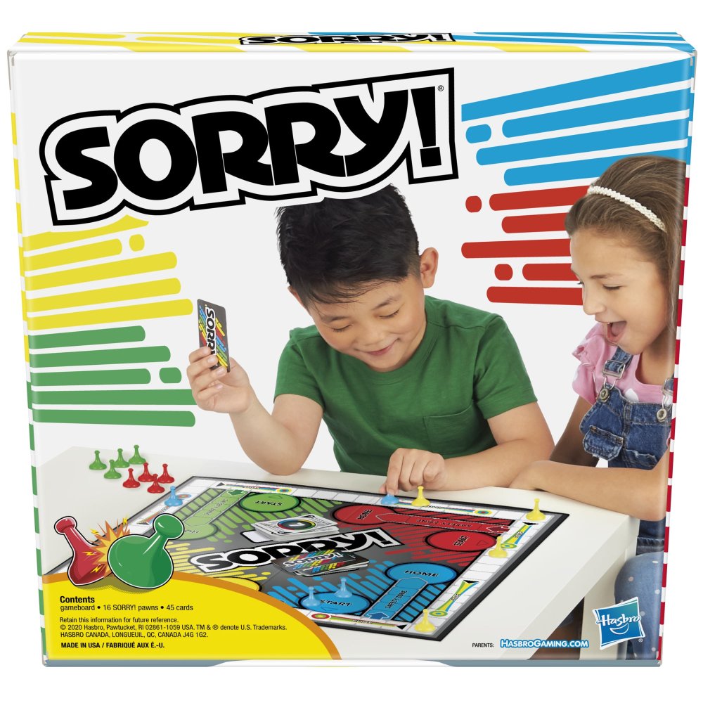 ¡Lo siento! Juego de mesa para niños a partir de 6 años; clásico juego de mesa de Hasbro; cada jugador tiene 4 peones. - Imagen 3