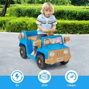 Coche eléctrico para niños OLAKIDS, 1.6 mph, bocina, portavasos, almacenamiento, para exteriores, 18+ meses